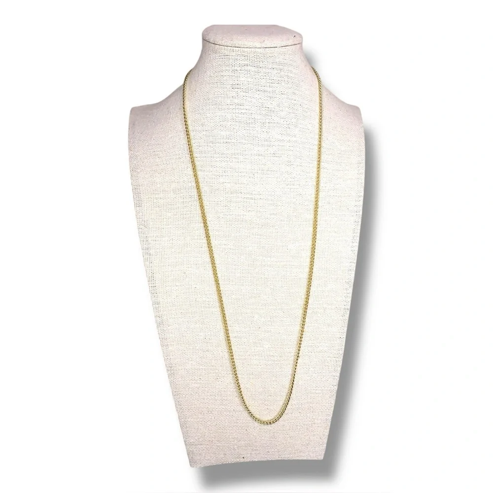 Gold Tone 24” Length Chain Style Necklace Adult Unisex Classic Retro